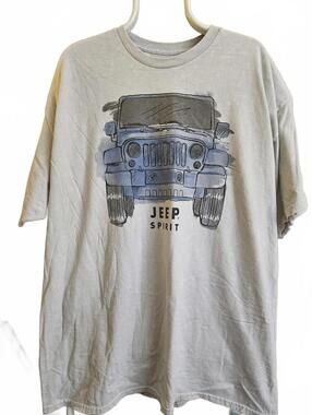 Jeep - Spirit Sketch Washed Tee - Light Grey - NWOT - Size 1XL